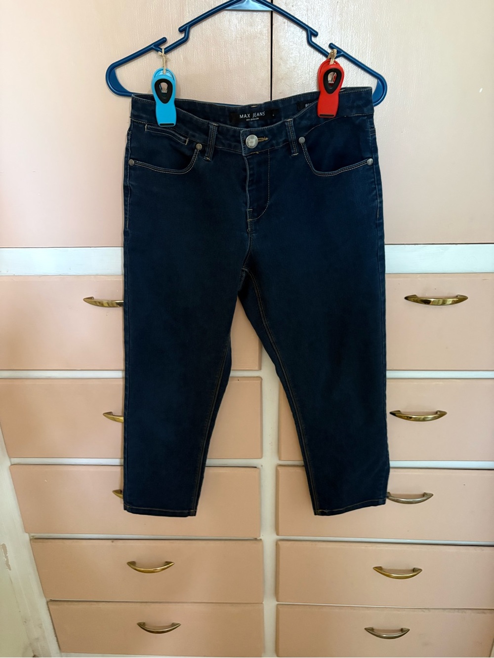 Max Jeans Dark Navy Cropped Ankle Slim Jeans